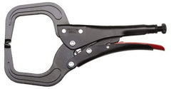 Proto - 11-3/16" OAL C-Clamp Locking Pliers - 15/32" Jaw Width, 3-45/64" Jaw Depth, 3-15/16" Jaw Opening, Standard Handle - A1 Tooling