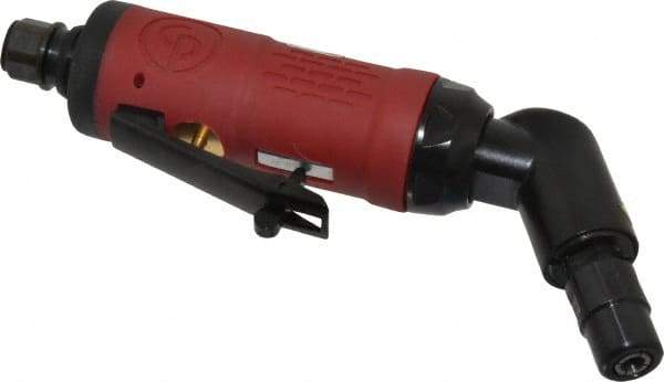 Chicago Pneumatic - 1/4" Collet, Angle Handle, Angle Air Die Grinder - 23,000 RPM, Rear Exhaust, 8 CFM, 0.28 hp, 6.21 bar, 1/4" Inlet - A1 Tooling