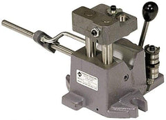 Heinrich - 1-1/2 to 2-1/2" Vee Capacity, Air Cross Hole Jig - 10-1/2" Long x 9-1/8" Wide x 8-5/8" High, 5/16, 1/2, 3/4, 1 & 1-3/8" ID of Furnished Liners - A1 Tooling