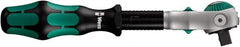 Wera - 3/8" Drive Round Head Ratchet - Satin Finish, 8" OAL, 72 Gear Teeth, Ergonomic with Speed Tube Handle, Locking Flex Head - A1 Tooling