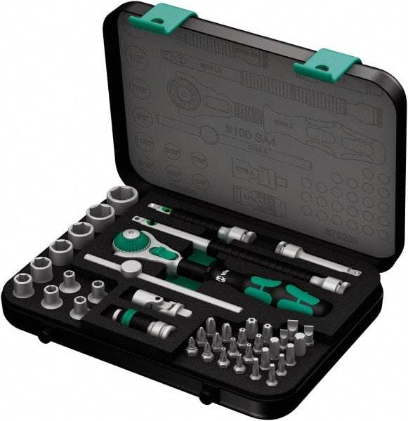 Wera - 41 Piece 1/4" Drive Socket & Bit Set - Comes in Molded Steel Case with High Density Foam Insert - A1 Tooling