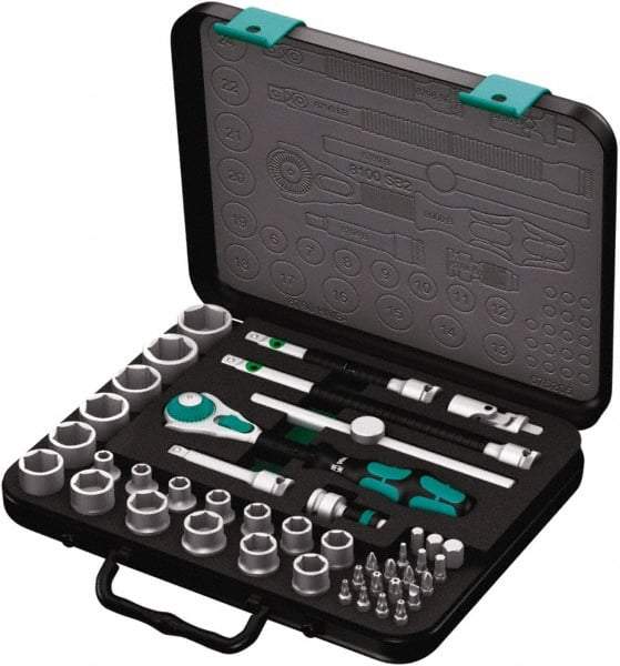 Wera - 43 Piece 3/8" Drive Socket & Bit Set - Comes in Molded Steel Case with High Density Foam Insert - A1 Tooling