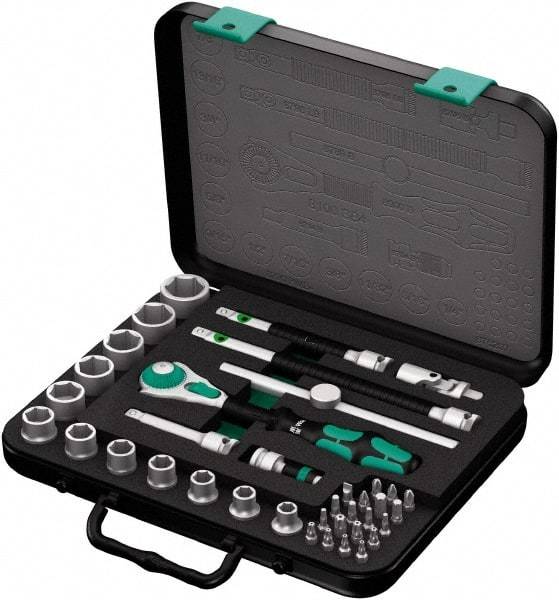 Wera - 38 Piece 3/8" Drive Socket & Bit Set - Comes in Molded Steel Case with High Density Foam Insert - A1 Tooling