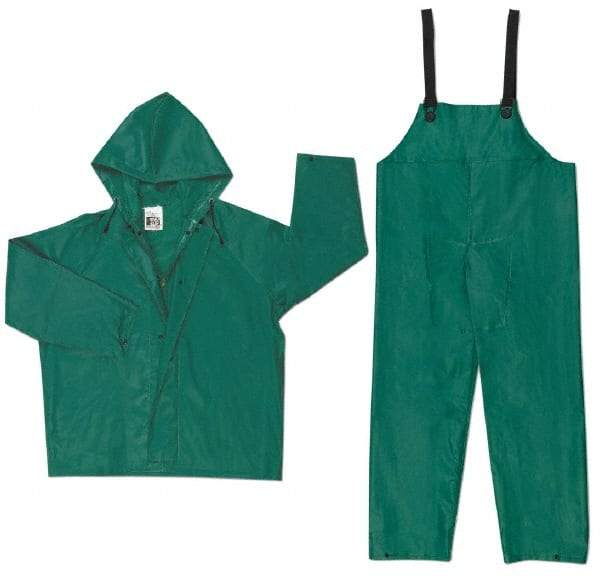 MCR Safety - Size 6XL, Green, Chemical, Rain Two Piece Suit - Attached Hood - A1 Tooling