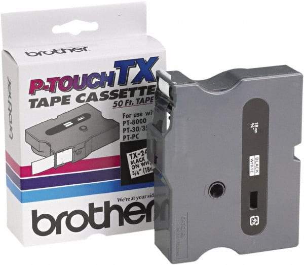 Brother - 3/4" Wide x 600" Long, White Tape Cassette - For Label Maker - A1 Tooling