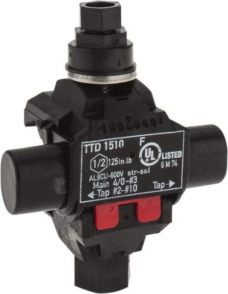 Ideal - 10 to 2 (Tap), 3 to 4/0 (Run) AWG Compatible, Tap Connector - 2.2" OAL x 1.8" OAW x 3.1" OAH - A1 Tooling