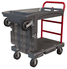 Rubbermaid - 750 Lb Capacity Structural Foam/Steel Platform Truck - Structural Foam Deck, 24-1/4" OAW, 65-7/8" Platform Length, Rubber Casters - A1 Tooling