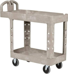 Rubbermaid - 500 Lb Capacity, 17" Wide x 38-3/8" Long x 32-3/4" High Standard Utility Cart - 2 Shelf, Plastic - A1 Tooling