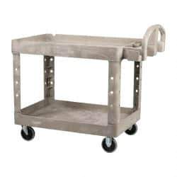 Rubbermaid - 500 Lb Capacity, 25" Wide x 43-7/8" Long x 32-3/4" High Standard Utility Cart - 2 Shelf, Plastic - A1 Tooling