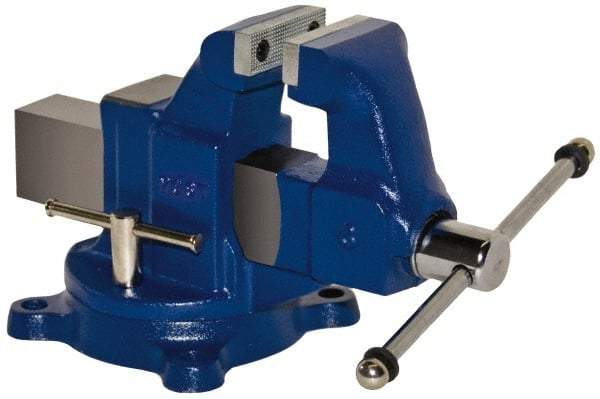 Yost Vises - 5" Jaw Width, 8" Opening Capacity, 5" Throat Depth, Ductile Iron Swivel Bench Vise - Bolt Down Base Attachment - A1 Tooling