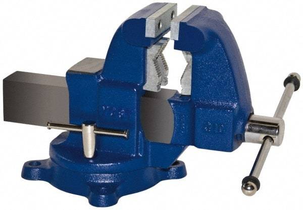 Yost Vises - 3-1/2" Jaw Width x 4" Jaw Opening Capacity, 4-1/2" Throat Depth, Bench & Pipe Combination Vise - 1/8 to 2-1/2" Pipe Capacity, Swivel Base, Bolt Down Attachment, Ductile Iron - A1 Tooling