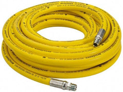 Continental ContiTech - 1/2" ID x 0.89" OD 50' Long Oil Resistant Air Hose - MNPT x MNPT Ends, 500 Working psi, -20 to 190°F, 1/2" Fitting, Yellow - A1 Tooling