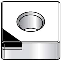 Kennametal - SNGA543 T Grade KY3500 Ceramic Turning Insert - Uncoated, 90° Square, 5/8" Inscr Circle, 1/4" Thick, 3/64" Corner Radius - A1 Tooling