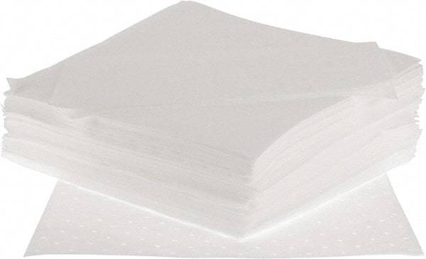 Brady SPC Sorbents - 20.5 Gal Capacity per Package, Oil Only Pad - 17" Long x 15" Wide, White, Polyester/Cotton - A1 Tooling