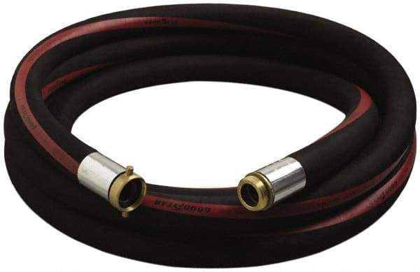 Alliance Hose & Rubber - 3" ID x 3.57" OD x 25' OAL, Male x Female Petroleum Transfer Hose - 150 Max Working psi, -35 to 200°F, 7" Bend Radius, 3" Fitting, Black - A1 Tooling