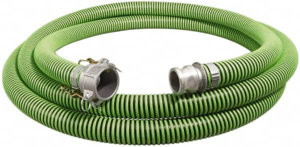 Alliance Hose & Rubber - -40 to 180°F, 1-1/2" Inside x 1.78" Outside Diam, Thermoplastic Rubber with Polyethylene Helix Liquid Suction & Discharge Hose - Green & Black, 25' Long, 29 Vacuum Rating, 50 psi Working & 150 psi Brust Pressure - A1 Tooling