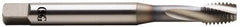 OSG - 1/4-28 UNF 3 Flute 2B Bottoming Spiral Flute Tap - Vanadium High Speed Steel, TiCN Finish, 80mm OAL, Right Hand Flute, Right Hand Thread, Series 13013 - A1 Tooling