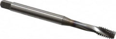 OSG - 1/4-20 UNC 3 Flute 2B Bottoming Spiral Flute Tap - Vanadium High Speed Steel, TiCN Finish, 80mm OAL, Right Hand Flute, Right Hand Thread, Series 13013 - A1 Tooling