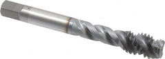 OSG - 7/16-14 UNC 3 Flute Modified Bottoming Spiral Flute Tap - Vanadium High Speed Steel, TiCN Finish, 3-5/32" OAL, Right Hand Flute, Right Hand Thread, Oversize, H7, Series 290 - A1 Tooling