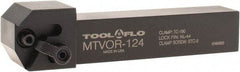 Tool-Flo - External Thread, Right Hand Cut, 3/4" Shank Width x 3/4" Shank Height Indexable Threading Toolholder - 4-1/2" OAL, T.MA/C 43 Insert Compatibility, MTVO Toolholder, Series On-Edge - A1 Tooling