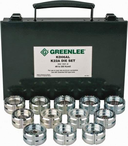 Greenlee - 8 AWG - 350 MCM Crimping Die Set - Use with Mfr's # EK628L11 - A1 Tooling