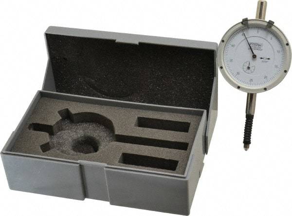 Fowler - 0.4" Range, 0-50-0 Dial Reading, 0.0005" Graduation Dial Drop Indicator - Revolution Counter - A1 Tooling