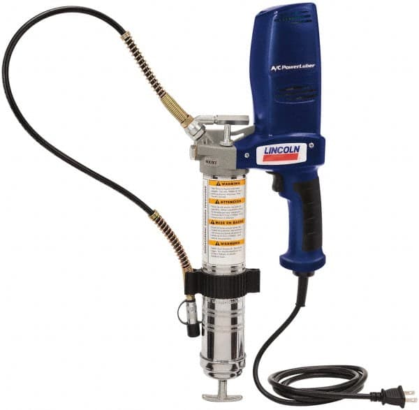 Lincoln - 7,000 Max psi, Flexible Electric Grease Gun - 14-1 & 2 oz (Cartridge) & 16 oz (Bulk) Capacity, 1/8 Thread Outlet, Bulk & Cartridge Fill, Includes 6" Power Card, Compact Carrying Case, Coupler & Valves - A1 Tooling