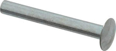 RivetKing - 0.084 to 0.09" Hole Diam, Round Head, Zinc Plated Steel, Semi Tubular Rivet - 7/32 Head Diam, 1" Length Under Head, 1/8 Body Diam - A1 Tooling