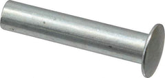 RivetKing - 0.176 to 0.184" Hole Diam, Round Head, Zinc Plated Steel, Semi Tubular Rivet - 7/16 Head Diam, 1-1/4" Length Under Head, 1/4 Body Diam - A1 Tooling