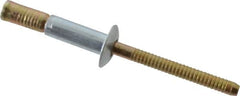 RivetKing - Size 67 Dome Head Steel Structural with Locking Stem Blind Rivet - Steel Mandrel, 0.062" to 0.437" Grip, 0.4" Head Diam, 0.192" to 0.196" Hole Diam, 0.577" Length Under Head, 3/16" Body Diam - A1 Tooling