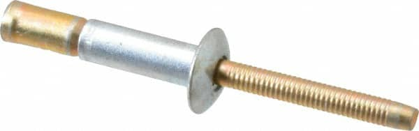 RivetKing - Size 810 Dome Head Steel Structural with Locking Stem Blind Rivet - Steel Mandrel, 0.08" to 5/8" Grip, 0.53" Head Diam, 0.257" to 0.261" Hole Diam, 0.847" Length Under Head, 1/4" Body Diam - A1 Tooling