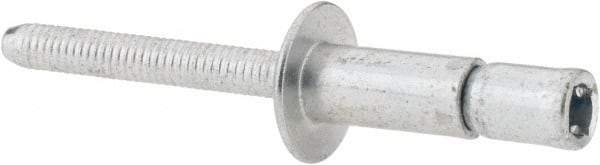 RivetKing - Size 86 Dome Head Steel Structural with Locking Stem Blind Rivet - Steel Mandrel, 0.08" to 3/8" Grip, 0.53" Head Diam, 0.257" to 0.261" Hole Diam, 0.556" Length Under Head, 1/4" Body Diam - A1 Tooling