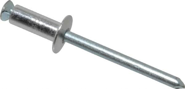 RivetKing - Dome Head Aluminum Peel Blind Rivet - Steel Mandrel, 0.188" to 0.354" Grip, 3/8" Head Diam, 0.196" Max Hole Diam, 0.551 to 0.590" Length Under Head, 3/16" Body Diam - A1 Tooling