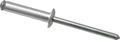 RivetKing - Dome Head Aluminum Peel Blind Rivet - Steel Mandrel, 0.188" to 0.63" Grip, 3/8" Head Diam, 0.196" Max Hole Diam, 0.827 to 0.865" Length Under Head, 3/16" Body Diam - A1 Tooling