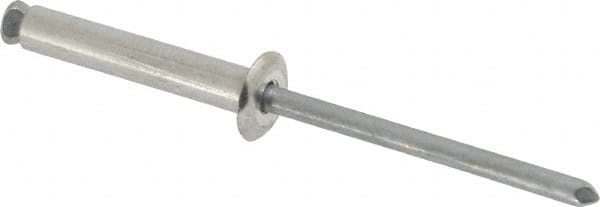 RivetKing - Dome Head Aluminum Peel Blind Rivet - Steel Mandrel, 0.188" to 0.866" Grip, 3/8" Head Diam, 0.196" Max Hole Diam, 1.063 to 1.012" Length Under Head, 3/16" Body Diam - A1 Tooling