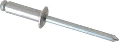 RivetKing - Dome Head Aluminum Peel Blind Rivet - Steel Mandrel, 0.157" to 0.315" Grip, 0.315" Head Diam, 0.165" Max Hole Diam, 0.472 to 0.511" Length Under Head, 5/32" Body Diam - A1 Tooling