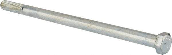 Value Collection - 1/2-13 UNC, 9" Length Under Head Hex Head Cap Screw - Partially Threaded, Grade 5 Steel, Zinc-Plated Finish, 3/4" Hex - A1 Tooling