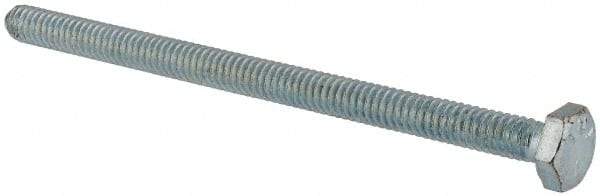 Made in USA - 1/4-20 UNC, 4" Length Under Head Hex Head Cap Screw - Fully Threaded, Grade 5 Steel, Zinc-Plated Finish, 7/16" Hex - A1 Tooling