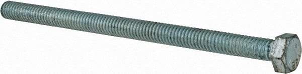 Made in North America - 5/16-18 UNC, 5" Length Under Head Hex Head Cap Screw - Fully Threaded, Grade 5 Steel, Zinc-Plated Finish, 1/2" Hex - A1 Tooling