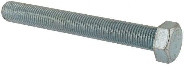 Made in USA - 3/8-24 UNF, 3" Length Under Head Hex Head Cap Screw - Fully Threaded, Grade 5 Steel, Zinc-Plated Finish, 9/16" Hex - A1 Tooling