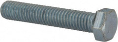 Made in USA - 7/16-14 UNC, 2-1/2" Length Under Head Hex Head Cap Screw - Fully Threaded, Grade 5 Steel, Zinc-Plated Finish, 5/8" Hex - A1 Tooling