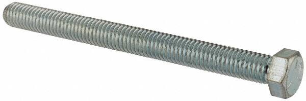 Made in North America - 7/16-14 UNC, 5" Length Under Head Hex Head Cap Screw - Fully Threaded, Grade 5 Steel, Zinc-Plated Finish, 5/8" Hex - A1 Tooling