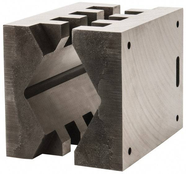 Heinrich - 8" Wide, V-Groove Vise Jaw - Ductile Iron, Fixed Jaw, Compatible with DA-8800-SC Vises - A1 Tooling