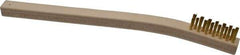 Gordon Brush - 3 Rows x 7 Columns Brass Plater's Brush - 7-3/4" OAL, 7/16" Trim Length, Wood Toothbrush Handle - A1 Tooling