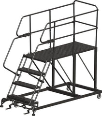 Ballymore - 68" 3 Step Single Entry Work Platform - Rolling Work Platform, 800 Lb Capacity, 30" Platform Height, 33" Base Width x 72" Base Depth, Heavy-Duty Serrated Grating - A1 Tooling