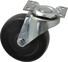 Shepherd - 2-1/2" Diam x 13/16" Wide x 3-1/8" OAH Top Plate Mount Swivel Caster - Soft Rubber, 80 Lb Capacity, Nylon Bearing, 1-3/16 x 2" Plate - A1 Tooling