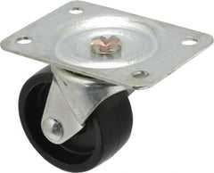 Shepherd - 2-1/2" Diam x 1-1/8" Wide x 3-1/4" OAH Top Plate Mount Swivel Caster - Polyolefin, 175 Lb Capacity, Plain Bearing, 2-3/4 x 3-7/8" Plate - A1 Tooling