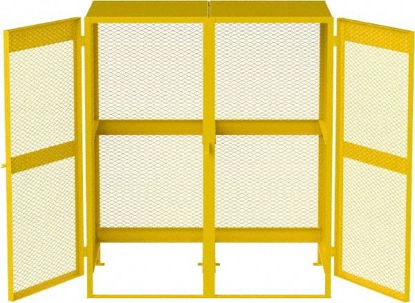 Jamco - Gas Cylinder Storage Cabinet - Steel, 60" Wide x 38" Deep x 70" High, Safety Yellow - A1 Tooling