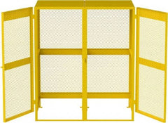 Jamco - Gas Cylinder Storage Cabinet - Steel, 60" Wide x 38" Deep x 70" High, Safety Yellow - A1 Tooling