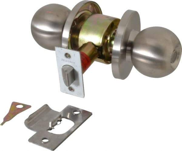 Master Lock - Up to 1-3/4" Door Thickness, Brushed Chrome Privacy Knob Lockset - 2-3/4" Back Set, Keyless Cylinder - A1 Tooling